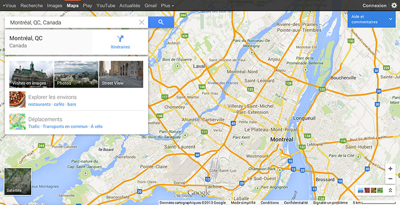 Nouvelle version de Google Maps