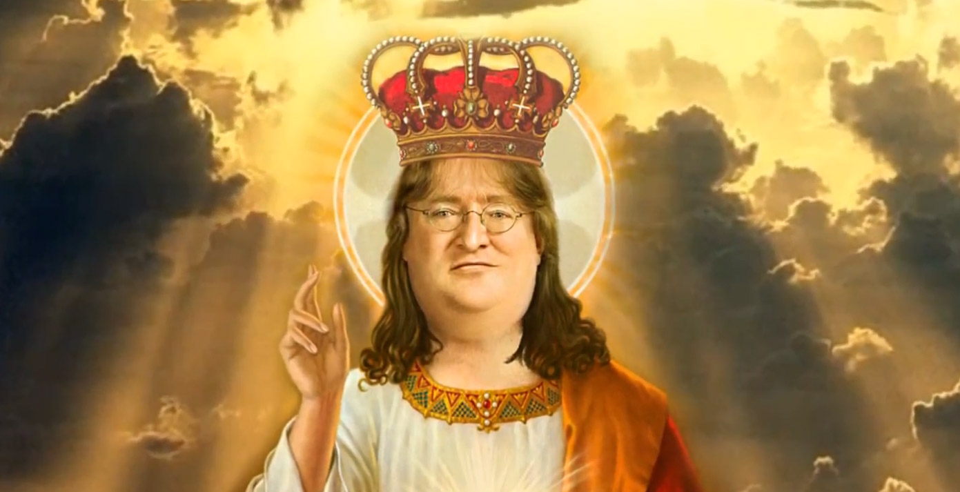 Gabe Newell, le cofondateur de Valve, tel que perçu par la communauté de joueurs sur Reddit.