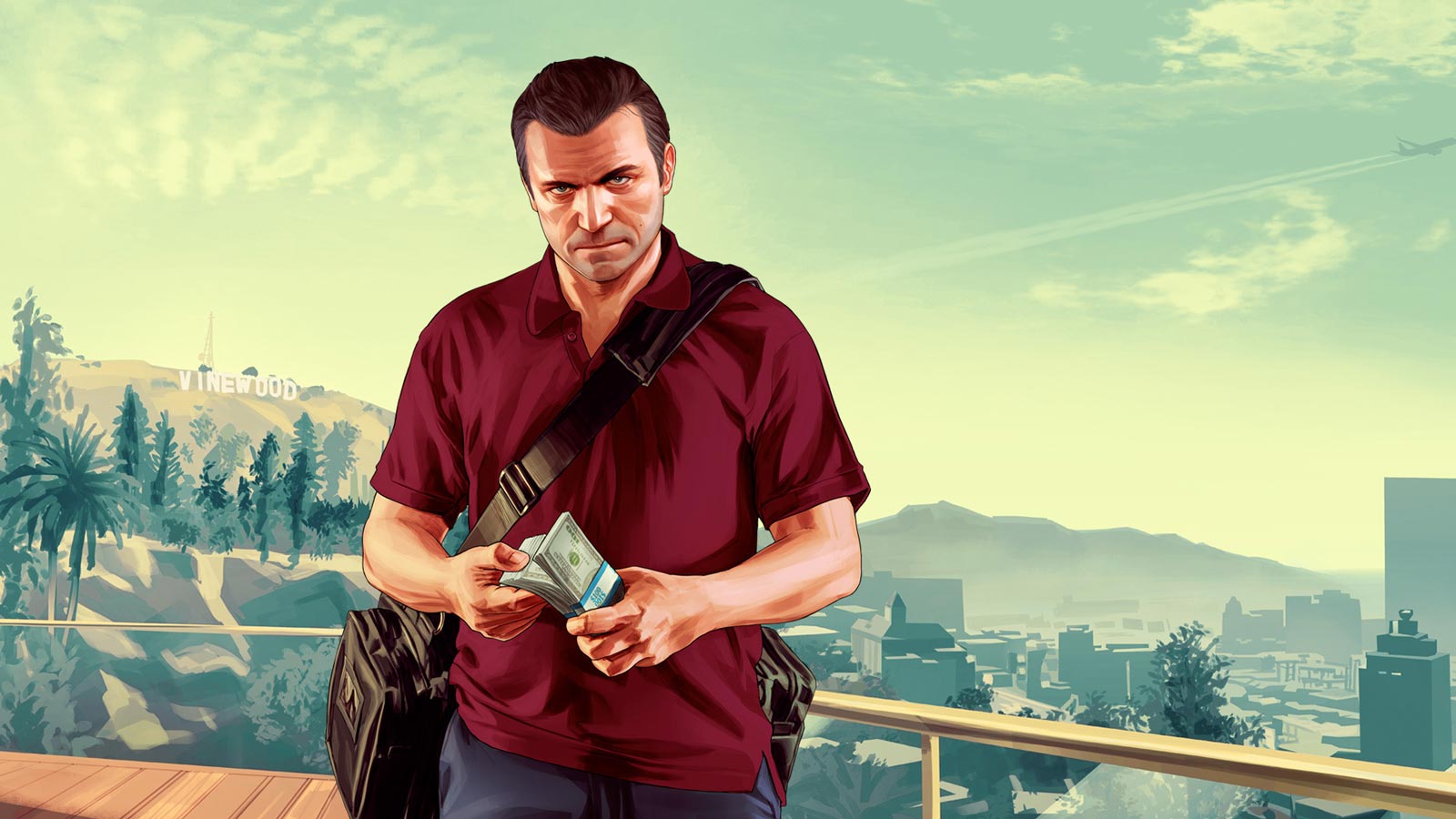 Le personnage de Michæl De Santa du jeu Gran Theft Auto V (Image : Rockstar Games).