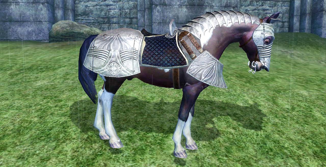 L'armure du cheval dans Oblivion.