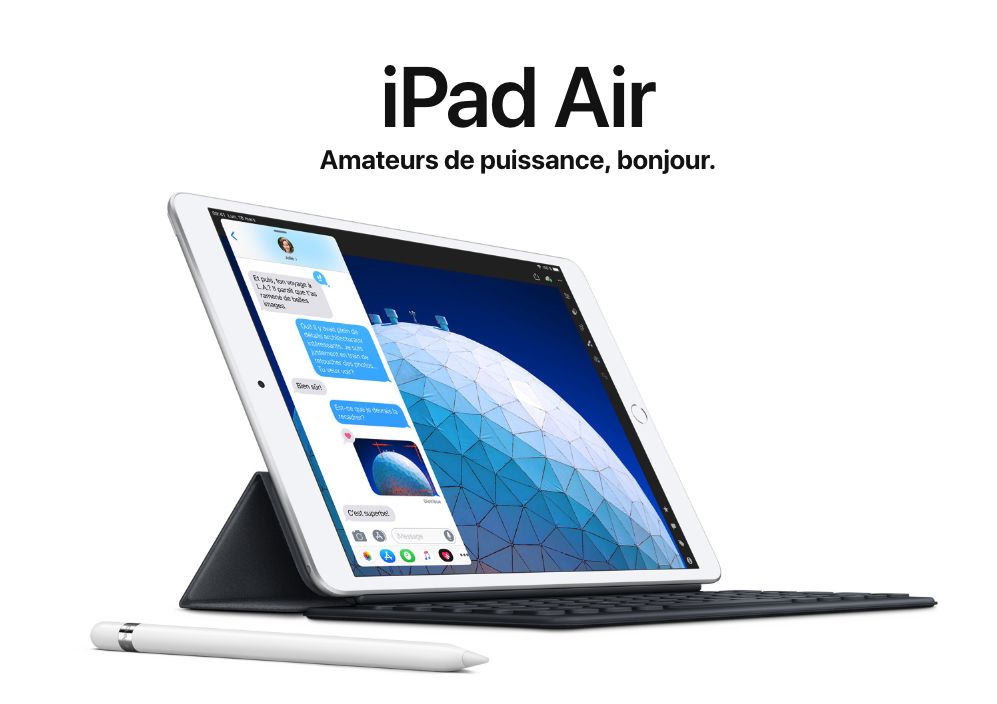 Capture d'écran de la page de l'iPad Air sur le site d'Apple.
