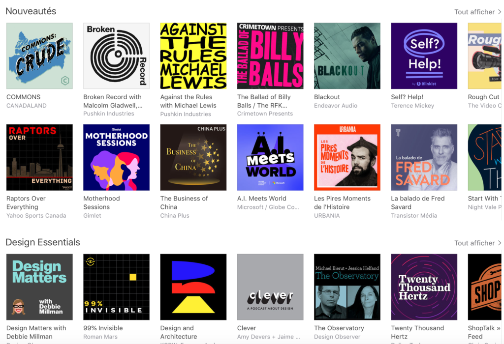 Capture d'écran d'Apple Podcasts
