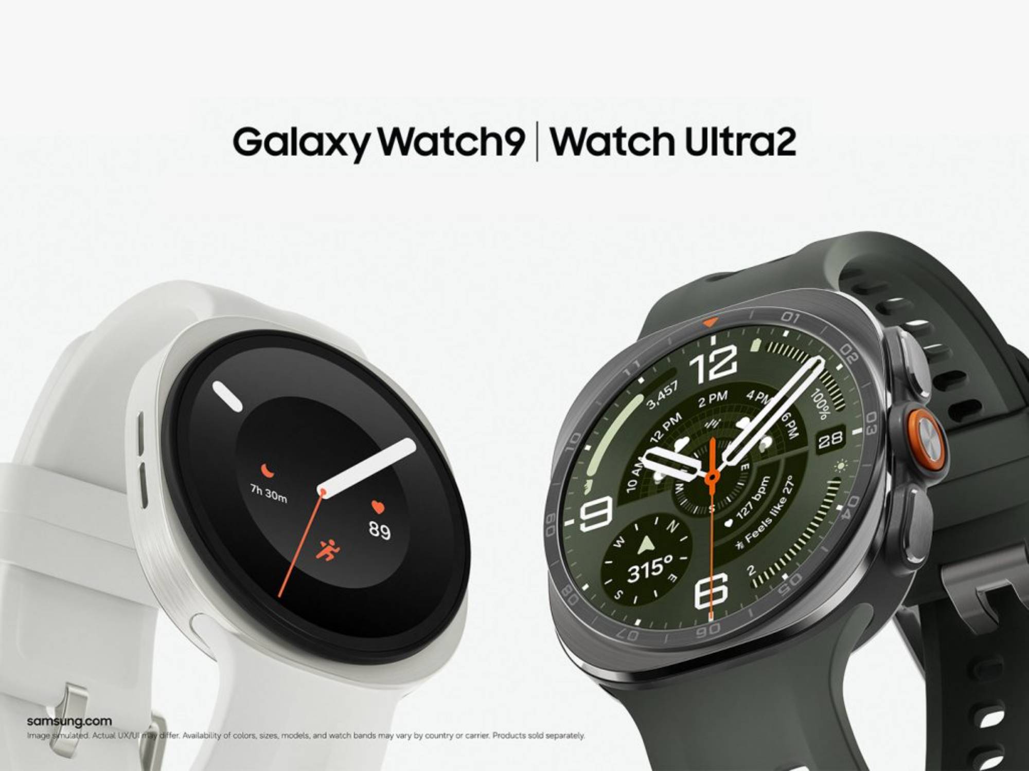 Samsung Galaxy Watch Ultra2 et Galaxy Watch9 présentées côte à côte