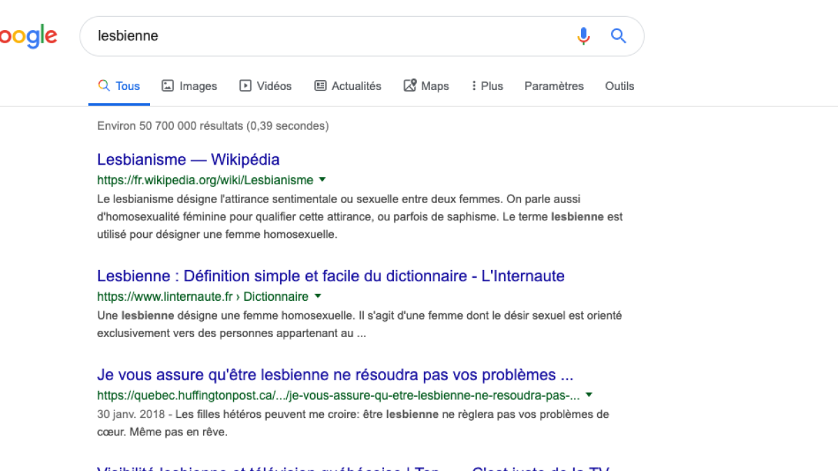 «Lesbienne» : l'algorithme Google ne renvoie plus (seulement) vers de la pornographie