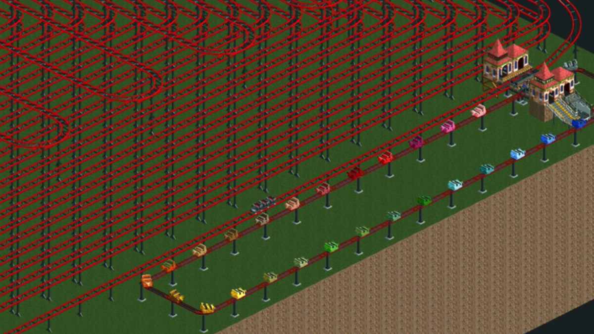 Roller Coaster Tycoon 2 : un joueur imagine une attraction qui dure 45 ans
