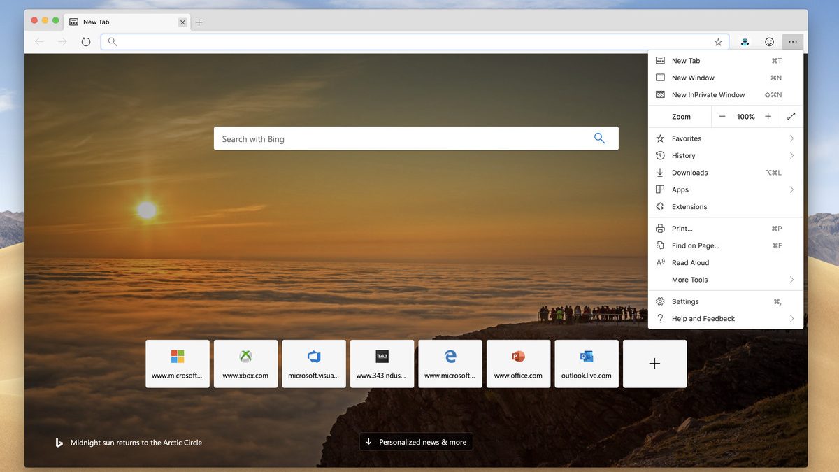 Microsoft Edge arrive sur MacOS